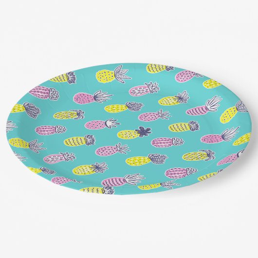 Ananas-Papierplatte Pappteller (Schrägansicht)