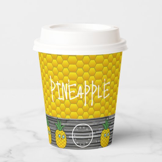 Ananas Pappbecher (Vorderseite)