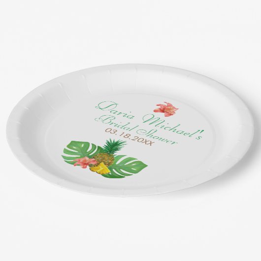 Ananas Pappteller (Schrägansicht)