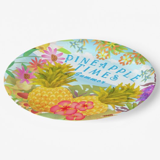 Ananas Pappteller (Schrägansicht)