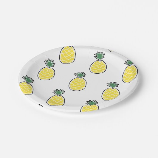 Ananas Pappteller (Schrägansicht)