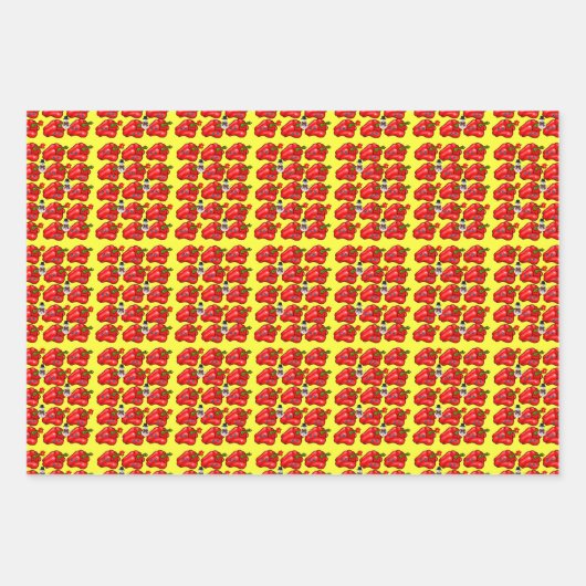 Ananas, Paprika-Weihnachtsblätter Geschenkpapier Set (Vorderseite)