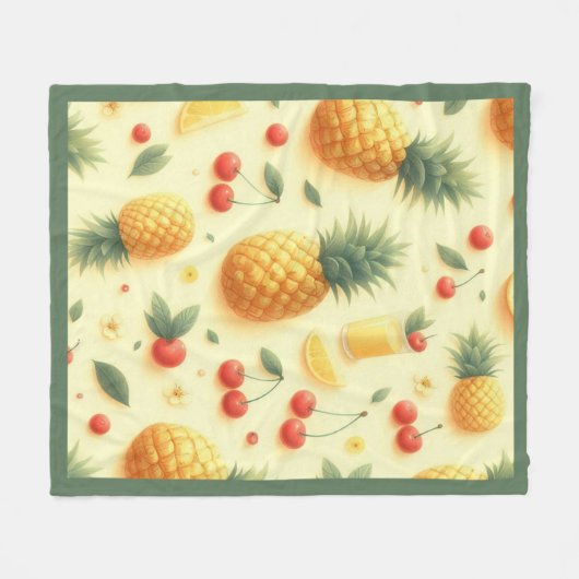 Ananas-Parade Fleecedecke (Vorderseite (Horizontal))