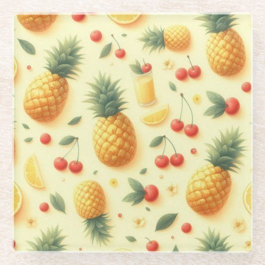 Ananas-Parade Glasuntersetzer (Vorderseite)