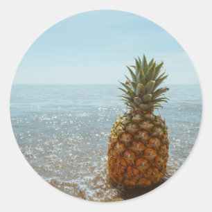 Ananas-Paradies Runder Aufkleber
