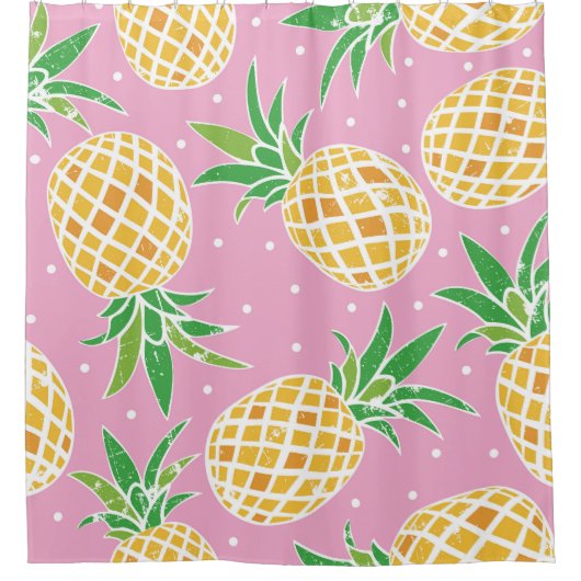 Ananas-Paradies: tropisches Muster Duschvorhang (Vorderseite)