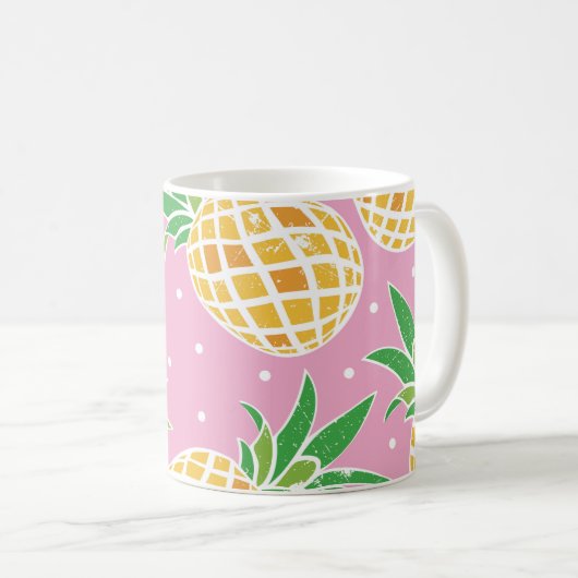 Ananas-Paradies: tropisches Muster Kaffeetasse (VorderseiteRechts)