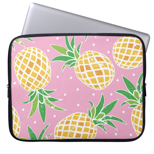 Ananas-Paradies: tropisches Muster Laptopschutzhülle (Vorderseite)