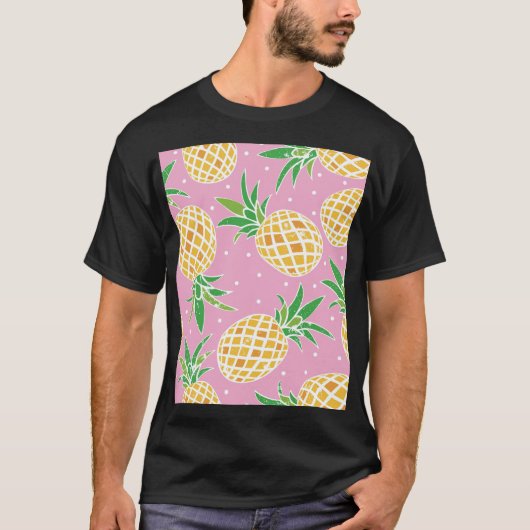 Ananas-Paradies: tropisches Muster T-Shirt (Vorderseite)