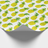 Ananas-Party auf weißer Aquarellpackung Geschenkpapier (Ecke)
