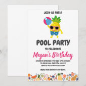 Ananas-Party Einladungen (Vorne/Hinten)