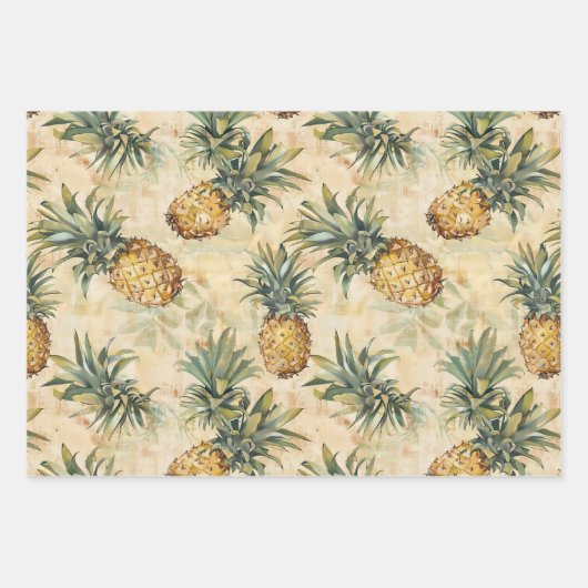 Ananas-Party Geschenkpapier Set (Vorderseite)