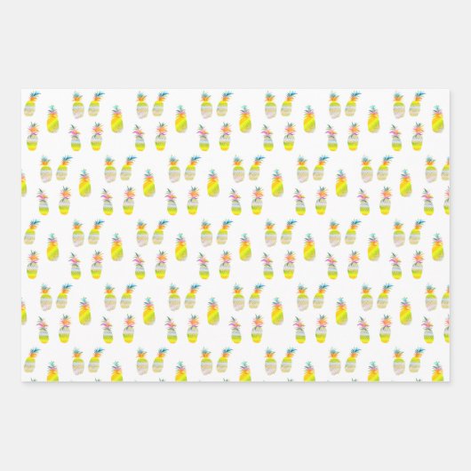 Ananas-Party Regenbogen Wasserfarbe Tropisches Ges Geschenkpapier Set (Vorderseite 2)