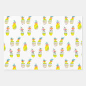 Ananas-Party Regenbogen Wasserfarbe Tropisches Ges Geschenkpapier Set (Vorderseite)