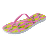 Ananas-Party Rosa Flip Flops Badesandalen (Schrägansicht)