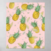 Ananas-Party Tropisches Fruchtmuster Poster (Vorne)