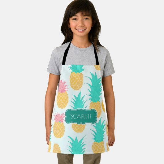 Ananas Pastellfarben Personalisiertes Muster Schürze (Insitu)