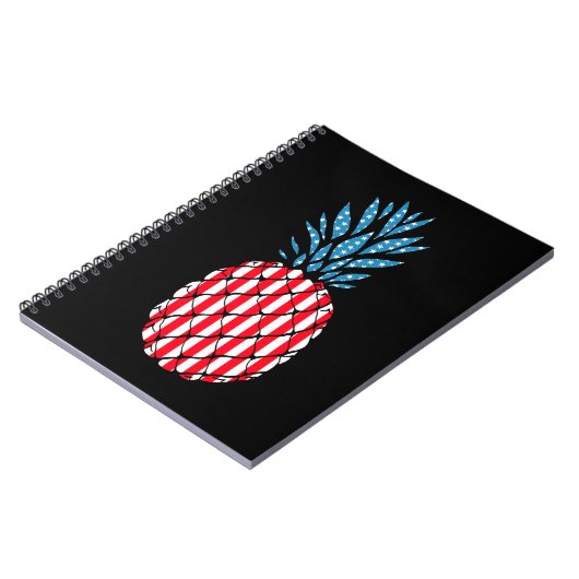 Ananas Patriotic Fruit American Flag 4. Jul Notizblock (Linke Seite)
