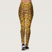 Ananas Peel Texture Gold Muster Foto Leggings (Rückseite)
