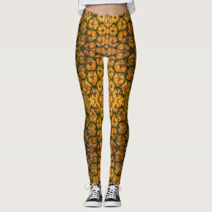 Ananas Peel Texture Gold Muster Foto Leggings
