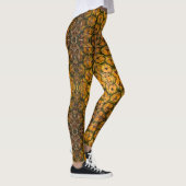 Ananas Peel Texture Gold Muster Foto Leggings (Rechts)