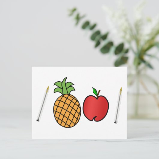 Ananas-Pen Postkarte (Stehend Vorderseite)