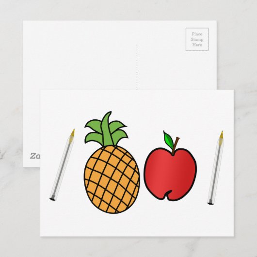 Ananas-Pen Postkarte (Vorne/Hinten)