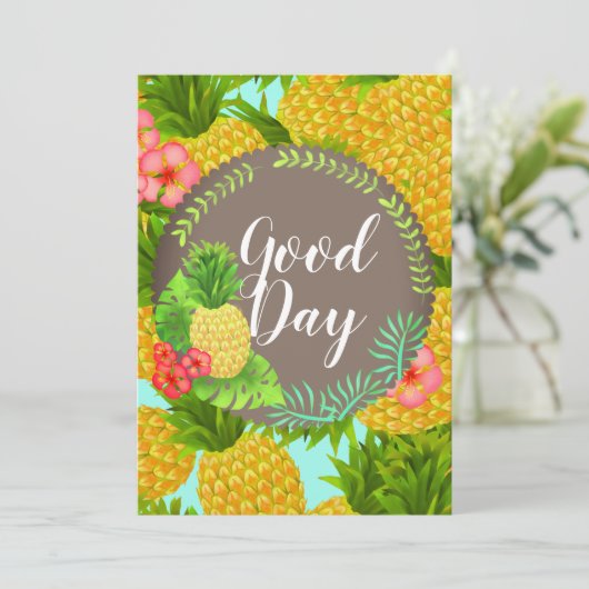 Ananas. Personalisiert. Einladung (Stehend Vorderseite)