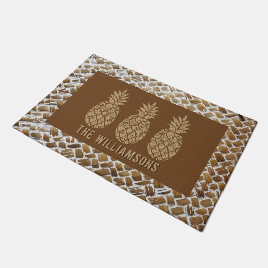 Ananas Personalisiert Fußmatte (Schrägansicht)
