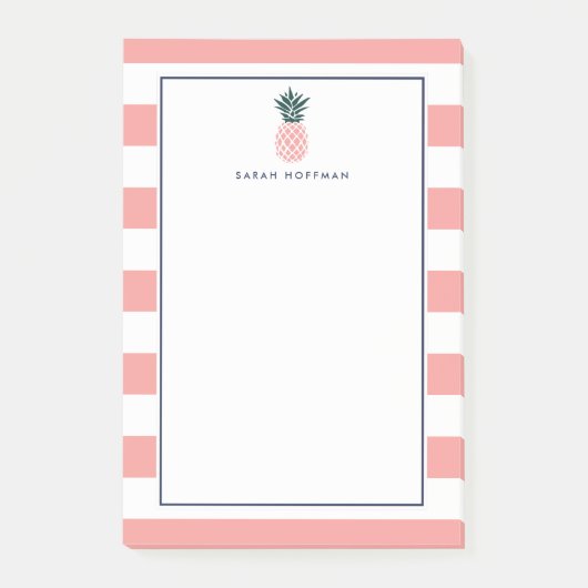 Ananas | Personalisiert gestrichen Post-it Klebezettel (Vorderseite)