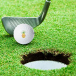 Ananas Personalisiert Golfball<br><div class="desc">Dieser niedliche und gürtelige Golfball ist mit einem gelben Ananas und einem Namen in rosa Typografie dekoriert. Sie können ihn anpassen,  indem Sie den Namen ändern oder ihn zu einem Monogramm machen. Original Wasserfarbe © Michele Davies.</div>