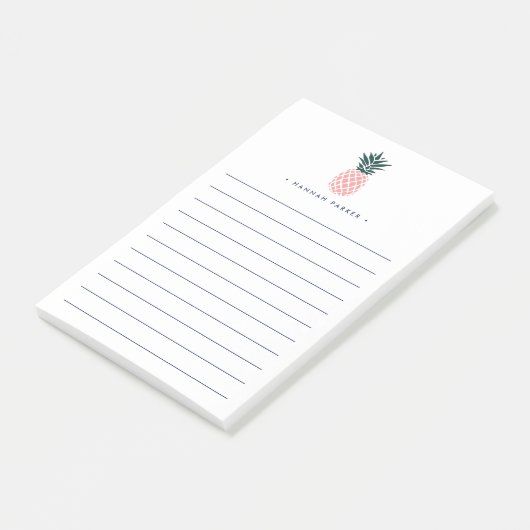 Ananas | Personalisiert Linde Post-it Klebezettel (angewinkelt)