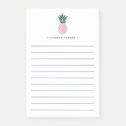 Ananas | Personalisiert Linde Post-it Klebezettel (Vorderseite)