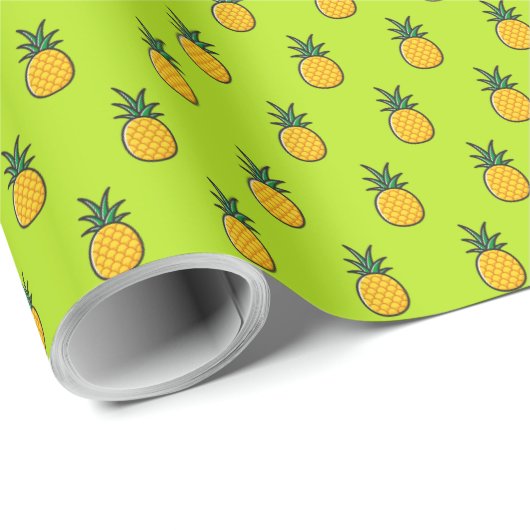 Ananas Personalisiert Tropical Luau Gift Wrap Geschenkpapier (Rolleneckpunkt)