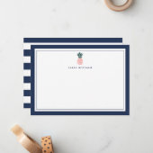 Ananas | Personalisierte Standfläche Mitteilungskarte (Vorderseite/Rückseite Beispiel)