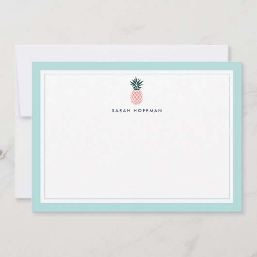 Ananas | Personalisierte Standfläche Mitteilungskarte (Vorderseite)
