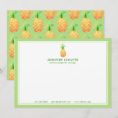 Ananas Personalisierte Tropical Realtor Stationery Mitteilungskarte (Vorne/Hinten)