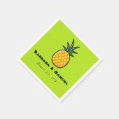 Ananas Personalisierte tropische Hochzeit Napkins Serviette (Ecke)