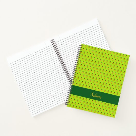 Ananas Personalisiertes Tropical Spiral Notebook Notizblock (Innenseite)