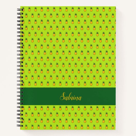 Ananas Personalisiertes Tropical Spiral Notebook Notizblock (Vorderseite)