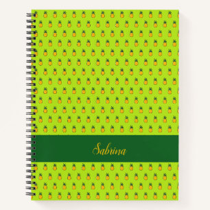 Ananas Personalisiertes Tropisches Spiralnotizbuch Notizblock