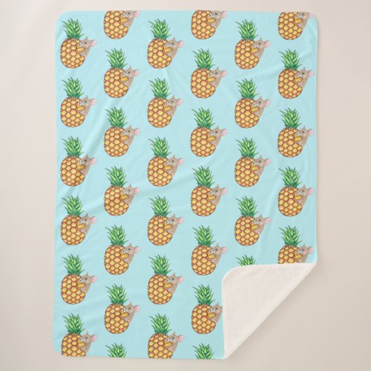 Ananas Pika nimmt einen Biss Sherpadecke (Vorderseite)