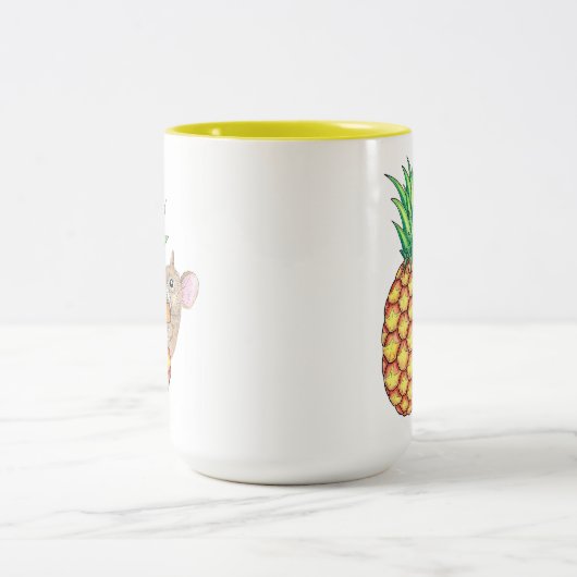 Ananas-Pika-Tasse Zweifarbige Tasse (Mittel)