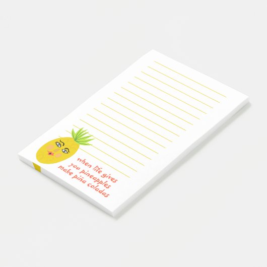 Ananas Piña Colada Grocero Post-it Klebezettel (angewinkelt)