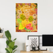 Ananas Pine Floral Poster (Heimbüro)