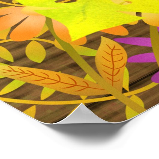 Ananas Pine Floral Poster (Ecke)