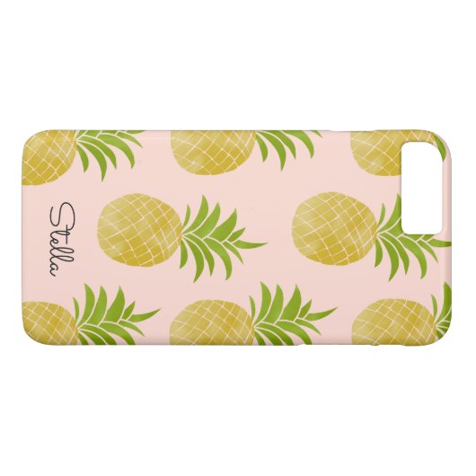 Ananas-Pink-Fall Case-Mate iPhone Hülle (Rückseite (Horizontal))