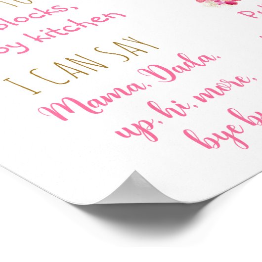 Ananas Pink Gold Erstgeburt Meilenstein Poster (Ecke)