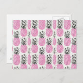 Ananas-Pink Postkarte (Vorne/Hinten)