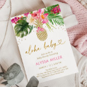 Ananas Pink Tropical Floral Baby Dusche Einladung